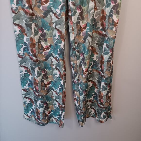NWT Simply Noelle S/M Pockets Green Brown Rust White Flowy Knit Pants CUTE! - Picture 3 of 8